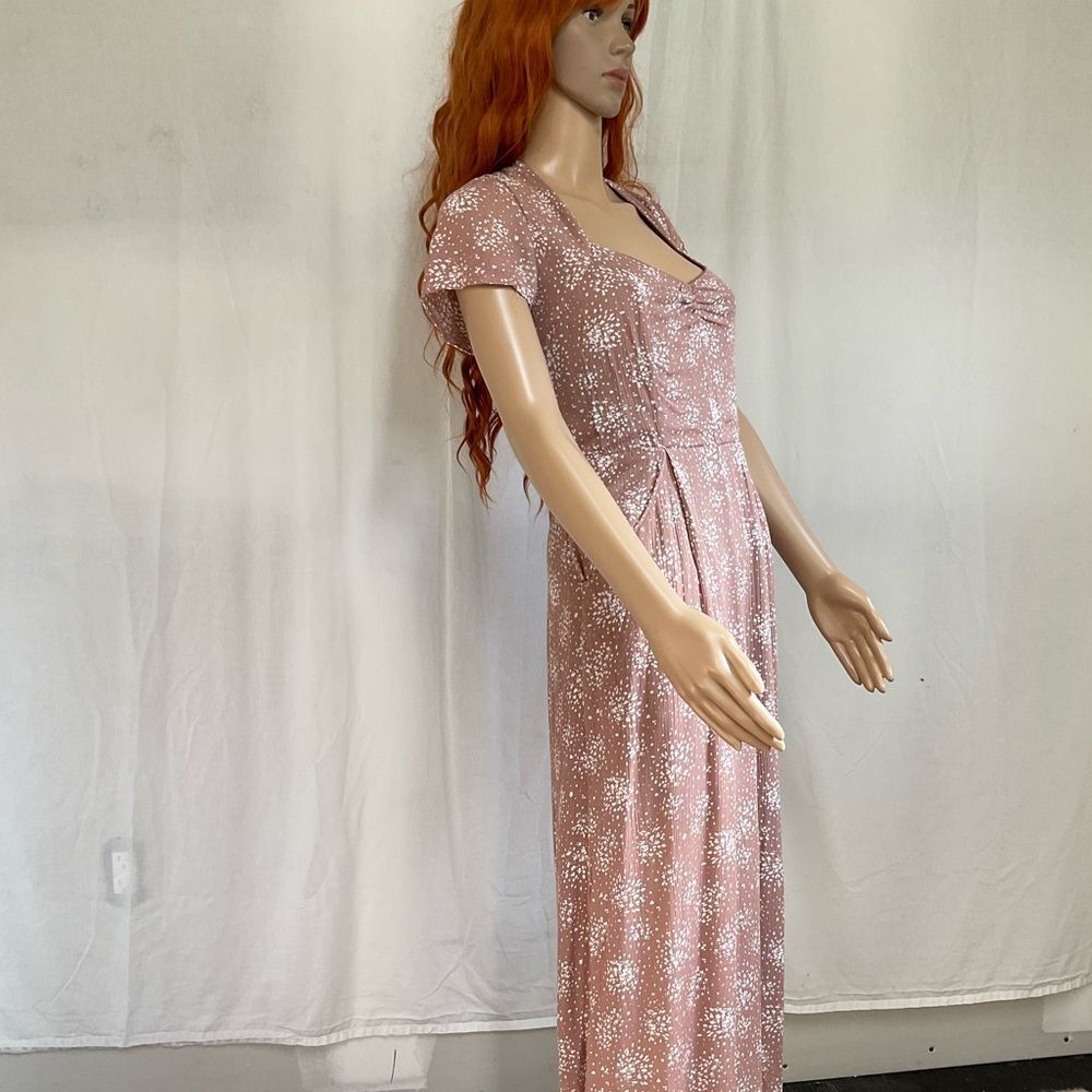 Urban Outfitters KerriAnn Boho Wide Leg Jumpsuit Pink Print Small - Picture 6 of 9